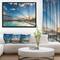 Designart - Moving Clouds Over Lake - Landscape Photo Canvas Art Print in Black Frame